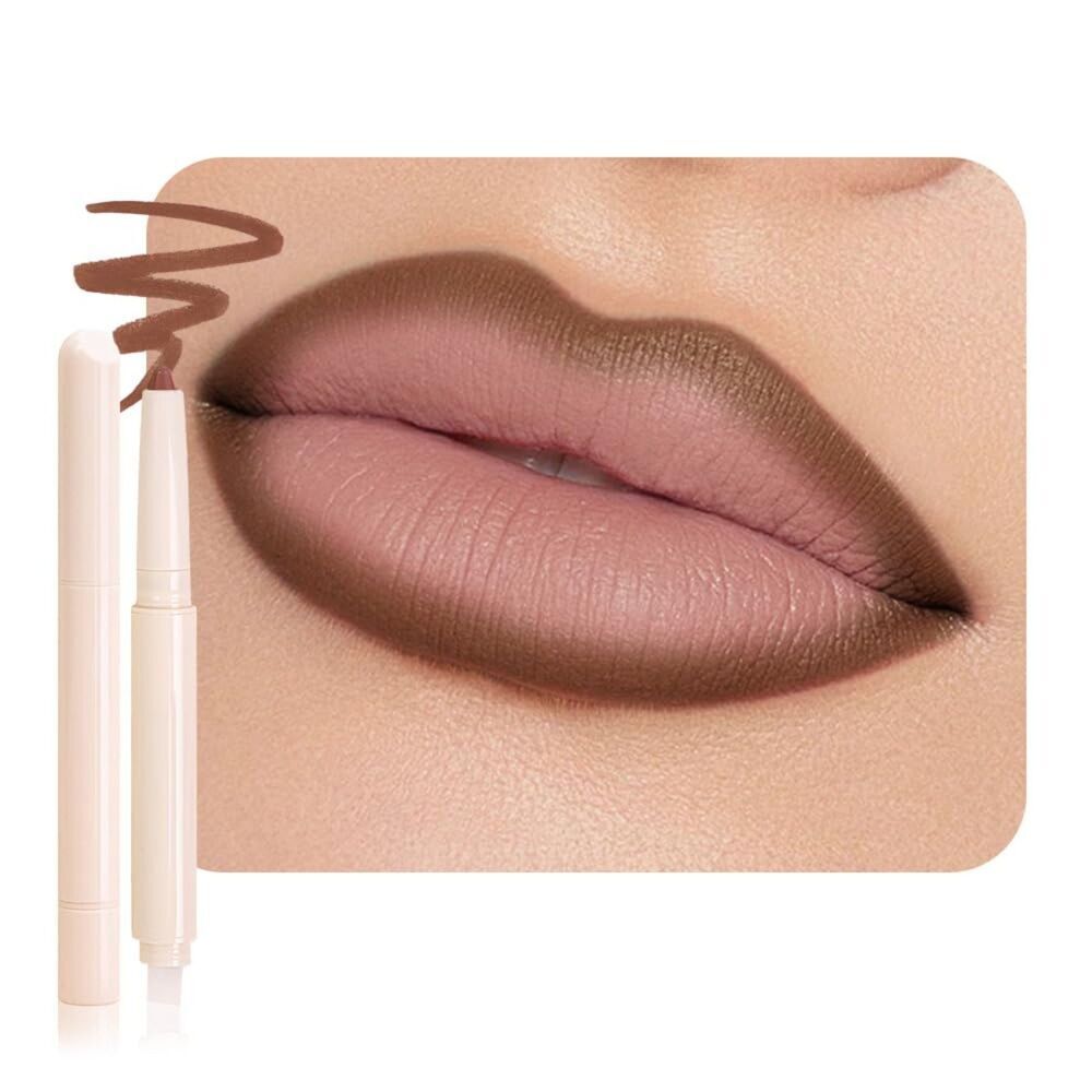 B-05 Maroon Plump Matte Crayon Long-Lasting Liner Pencil With Silicone Smudger